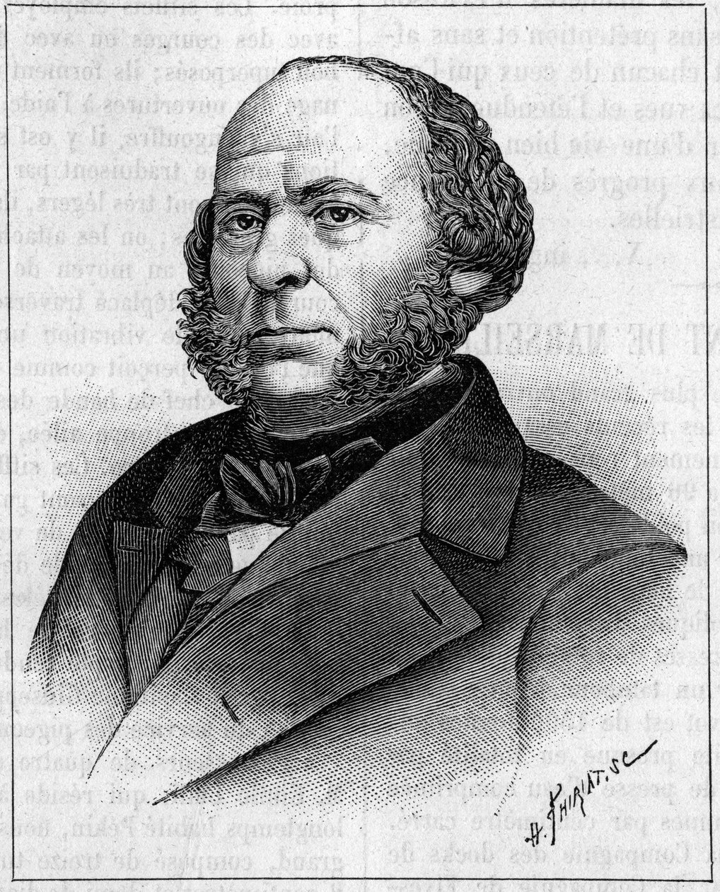 约翰-爱立信（1803-1889）的肖像，瑞典裔美国工程师和发明家。雕刻在1889年4月27日的《自然：科学与艺术和工业应用杂志》上。 作者 未知艺术家