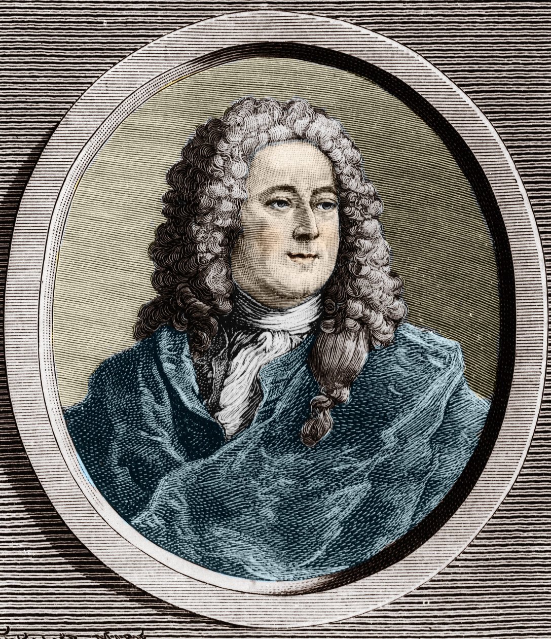 罗约翰（1671 - 1729）的肖像，苏格兰金融家，1720年导致破产（Quincampoix街的事件）。 作者 未知艺术家