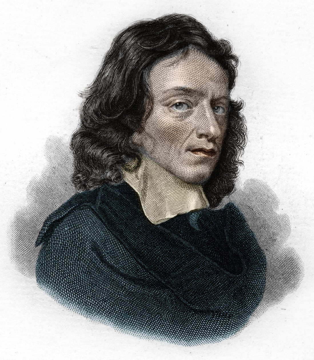英国诗人和散文家约翰-米尔顿（1608 - 1674）的肖像。 作者 未知艺术家
