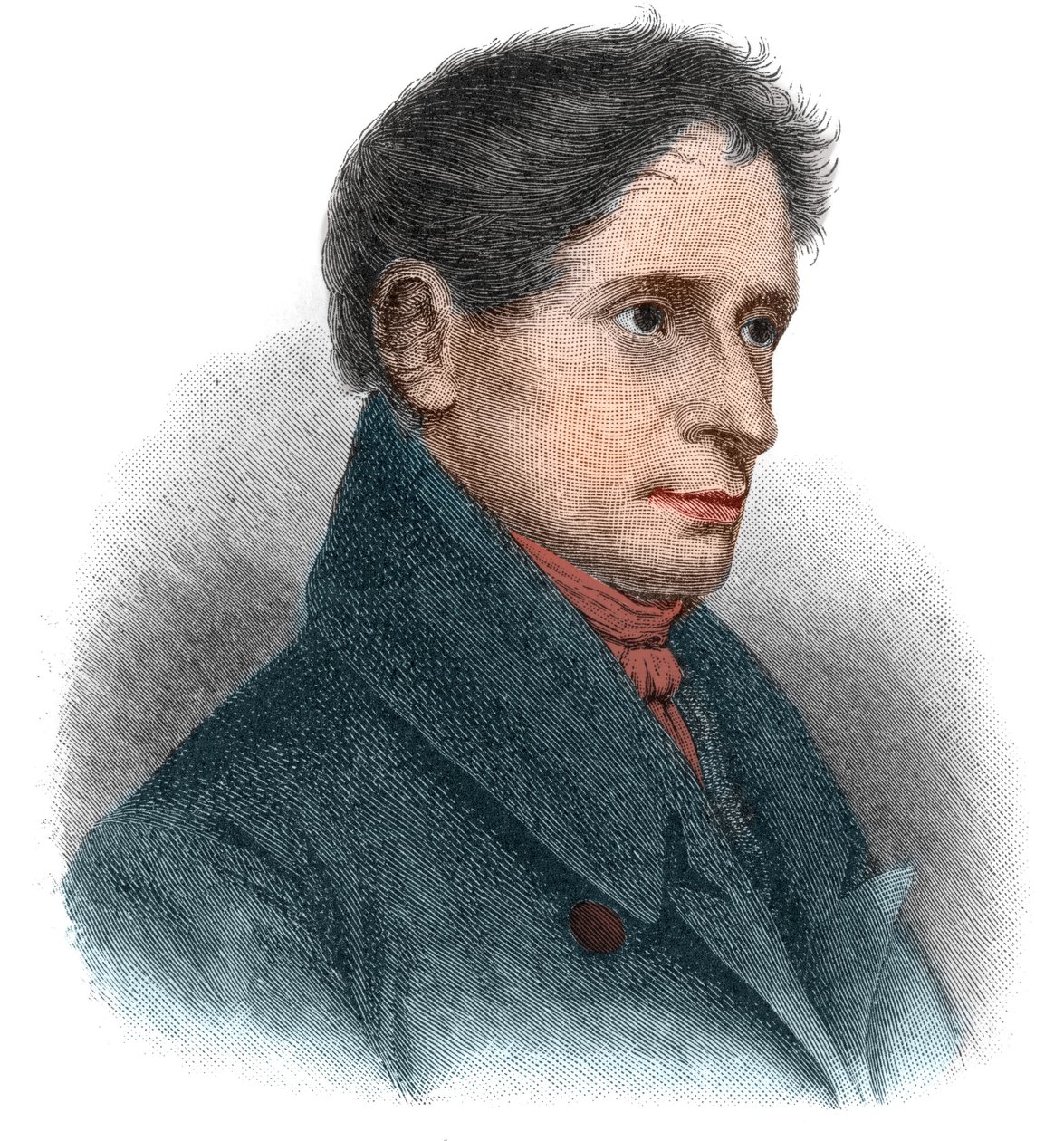 约瑟夫-卡尔-贝内迪克-冯-艾亨多夫（1788-1857）德国诗人和小说家的肖像。 作者 未知艺术家