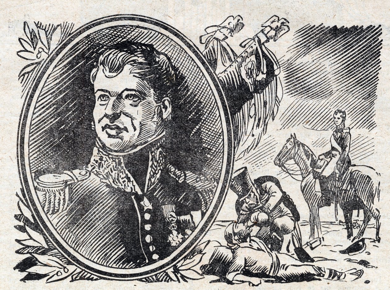 维克多-雨果之父、法国将军约瑟夫-利奥波德-西吉斯贝尔-雨果的肖像。来自 1928 年。 作者 未知艺术家