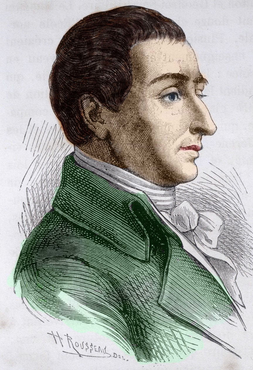 法国数学家Joseph Louis de Lagrange (1736-1813)的肖像。 作者 未知艺术家