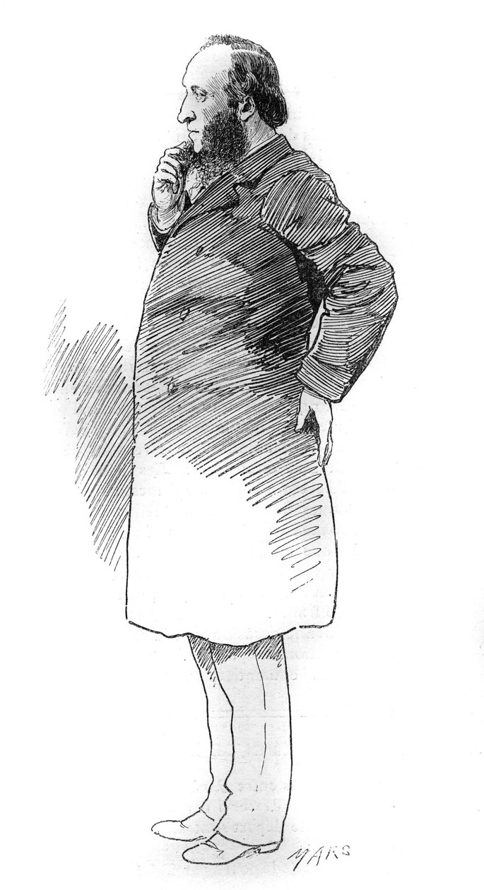儒勒-费里（1832-1893）的肖像，法国政治家，部长会议主席。雕刻在 "世界插图 "中 作者 未知艺术家
