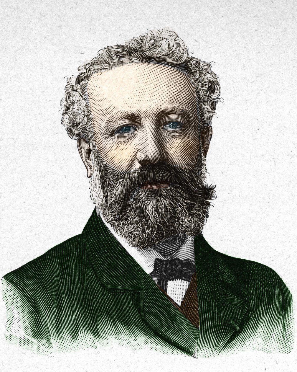 法国作家儒勒-凡尔纳的肖像（1828-1905）。 作者 未知艺术家