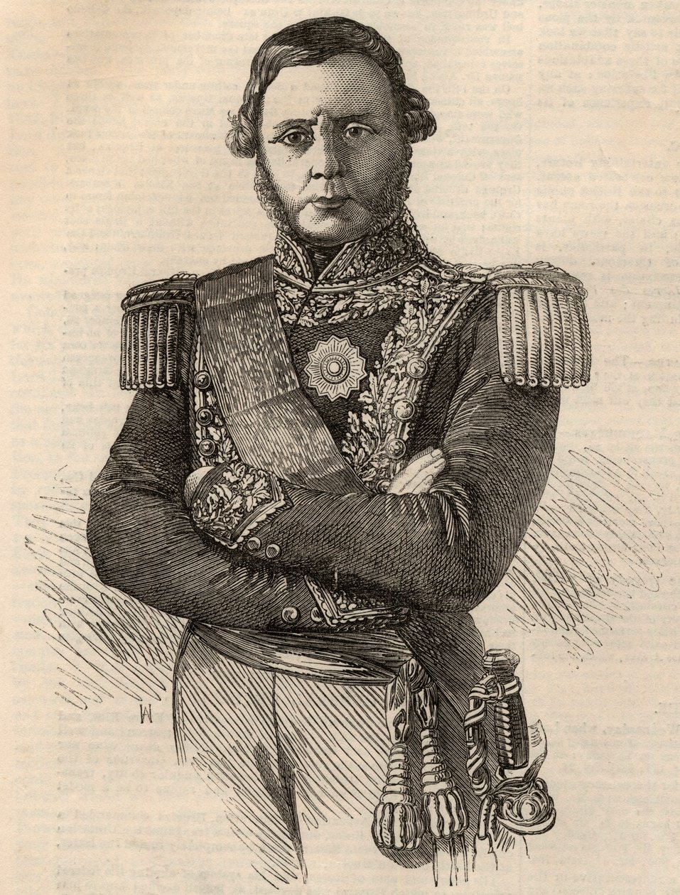 Justo Jose de Urquiza y Garcia 1801-1870的肖像--阿根廷将军和政治家，1852年雕刻。 作者 未知艺术家