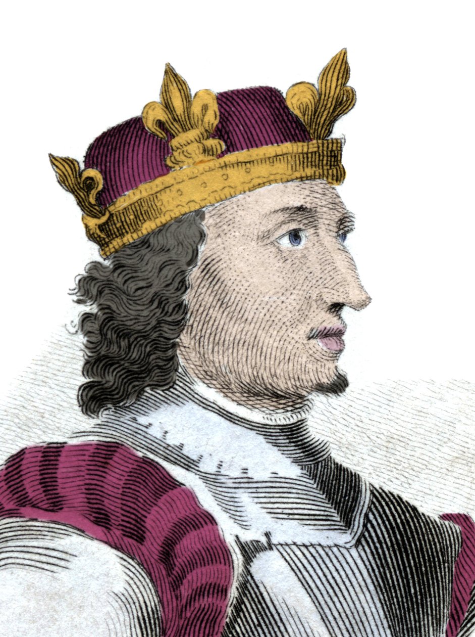 艾蒂安国王 (Stephen) dit de Blois (1096-1154) 的肖像，英格兰最后一位诺曼国王。 作者 未知艺术家
