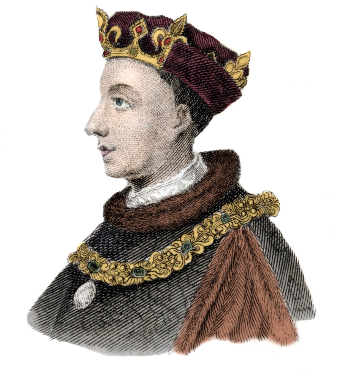英格兰国王亨利五世 (1387-1422) 的肖像。 作者 未知艺术家