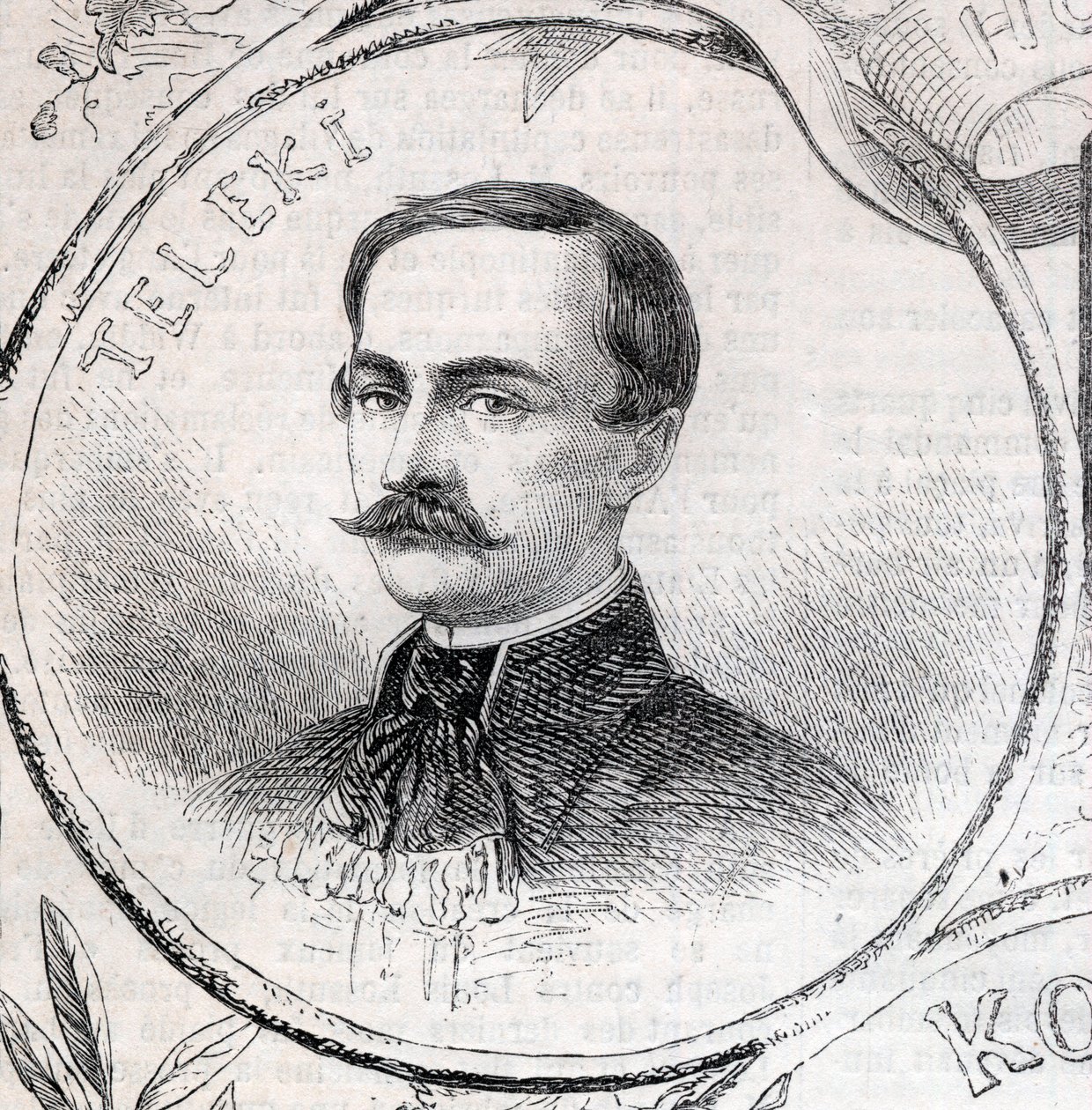 匈牙利作家和政治家Laszlo Teleki(1811-1861)的肖像--"图解世界 "中的版画 作者 未知艺术家