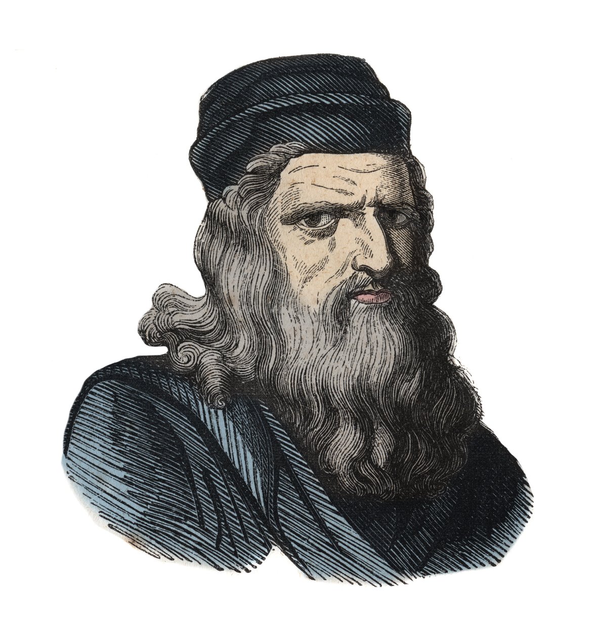 伦纳德-德-芬奇（Leonard da Vinci）（1452-1519）的肖像。 作者 未知艺术家