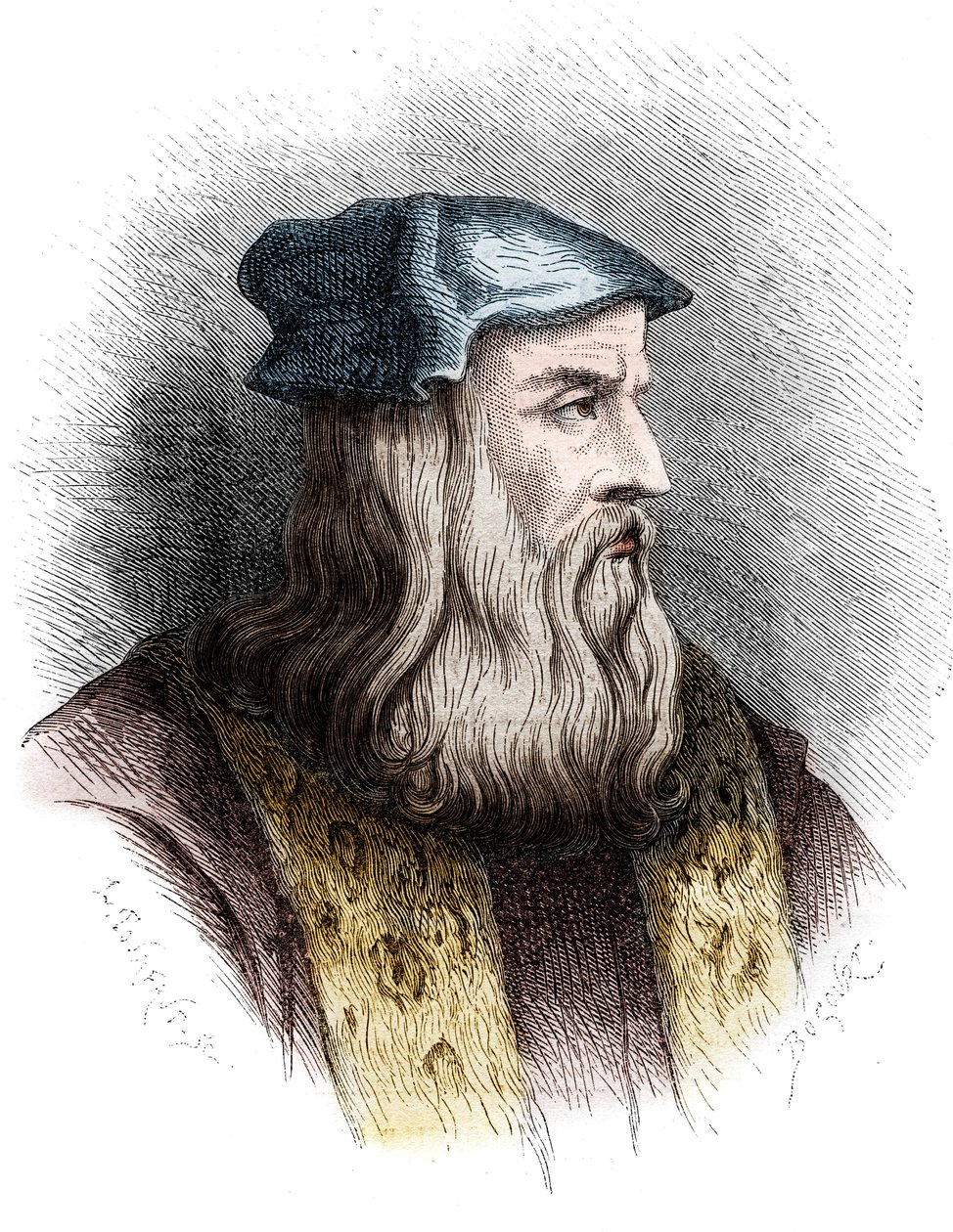 伦纳德-德-芬奇（Leonard da Vinci）（1452-1519）的肖像，意大利画家。 作者 未知艺术家