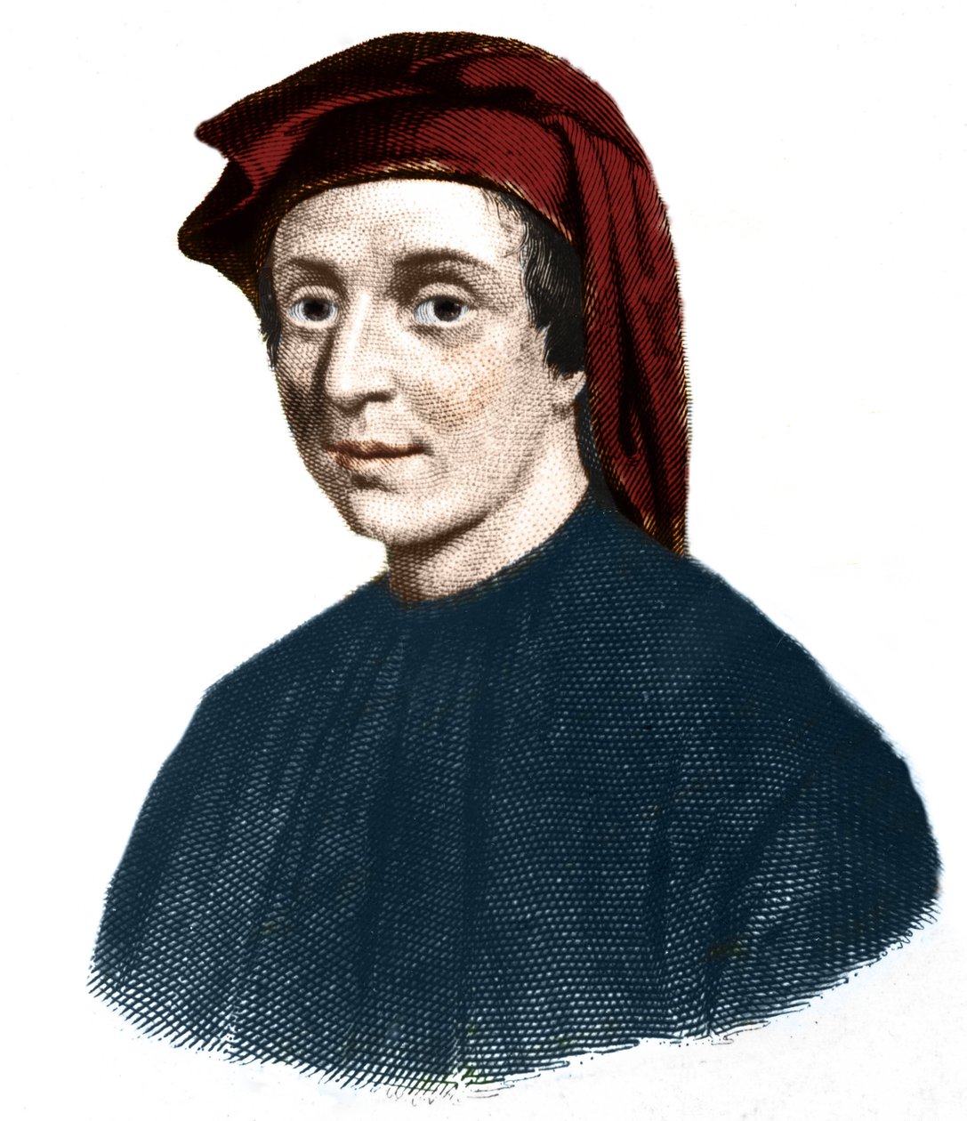 Leonardo Fibonacci (1170-1245)的肖像。(Leonard of Pisa)。意大利数学家。 作者 未知艺术家
