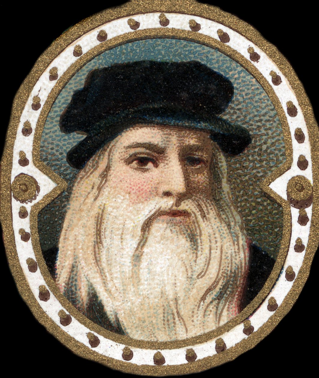 达芬奇（1452 - 1519）的肖像（Leonardo da Vinci）。 作者 未知艺术家