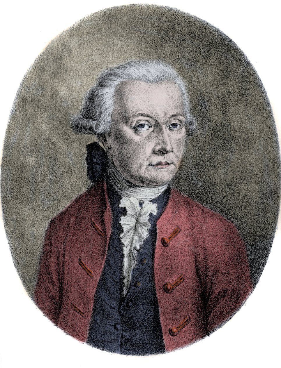 沃尔夫冈·阿玛多伊斯·莫扎特 (1756-1791) 的父亲利奥波德·莫扎特 (1719-1787) 的肖像。 作者 未知艺术家