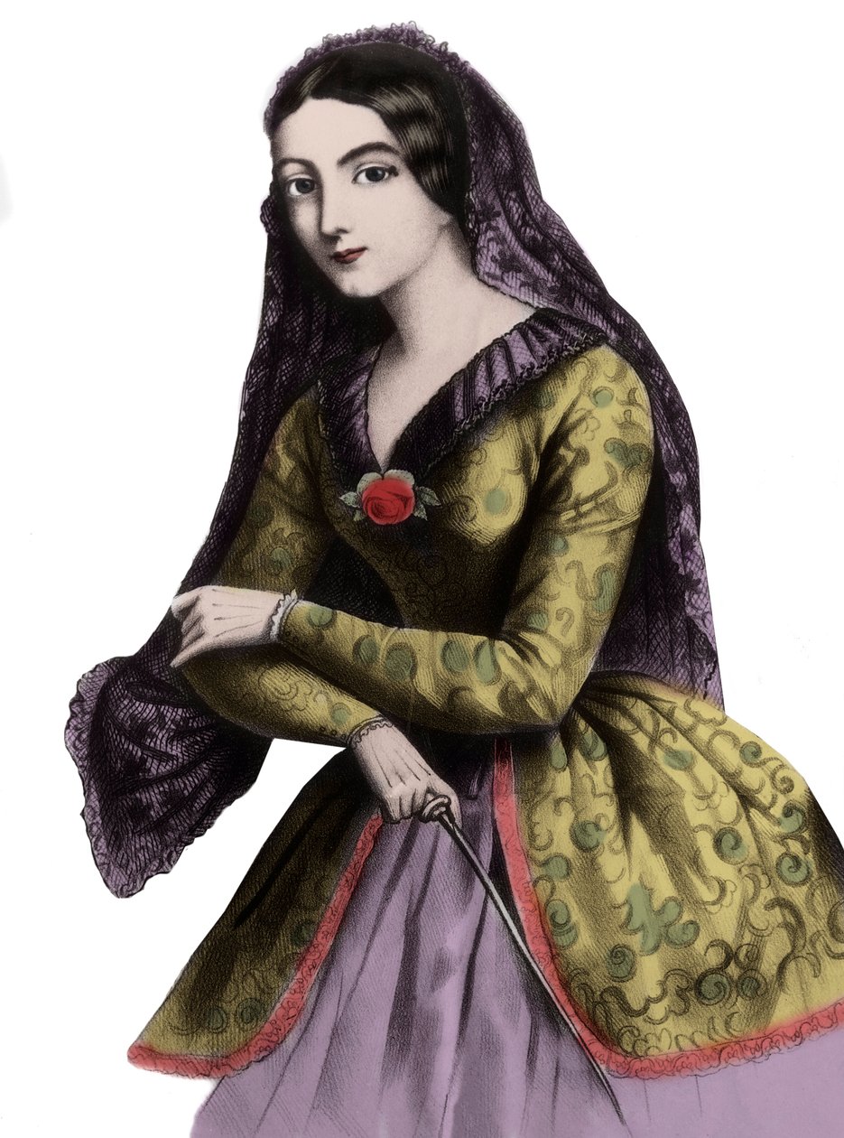 洛拉-蒙特兹（1821-1861）（Marie Dolores Eliza Rosanna Gilbert）的肖像，异国情调的舞者和歌妓，被称为巴维尔国王路易一世的情妇。 作者 未知艺术家
