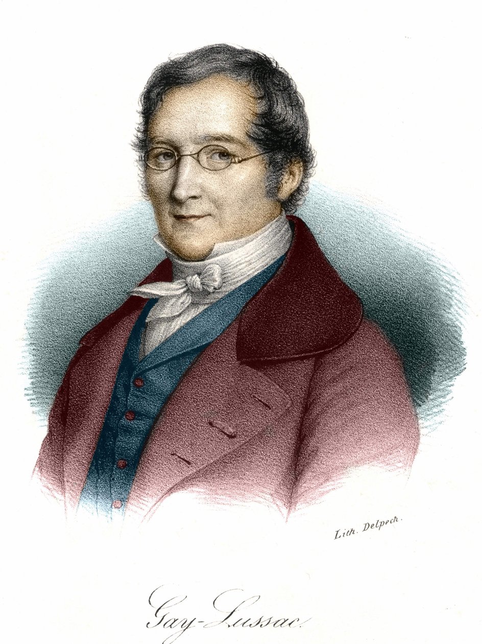 路易斯-约瑟夫-盖-吕萨克（Louis Joseph Gay Lussac）（1778-1850）的肖像，法国物理学家和化学家。19世纪的雕版画。 作者 未知艺术家