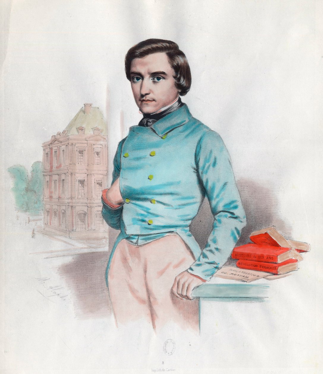 Louis Blanc (1811 - 1882) 的肖像，法国政治家和历史学家。 19 世纪的雕刻。 私人收藏。 作者 未知艺术家