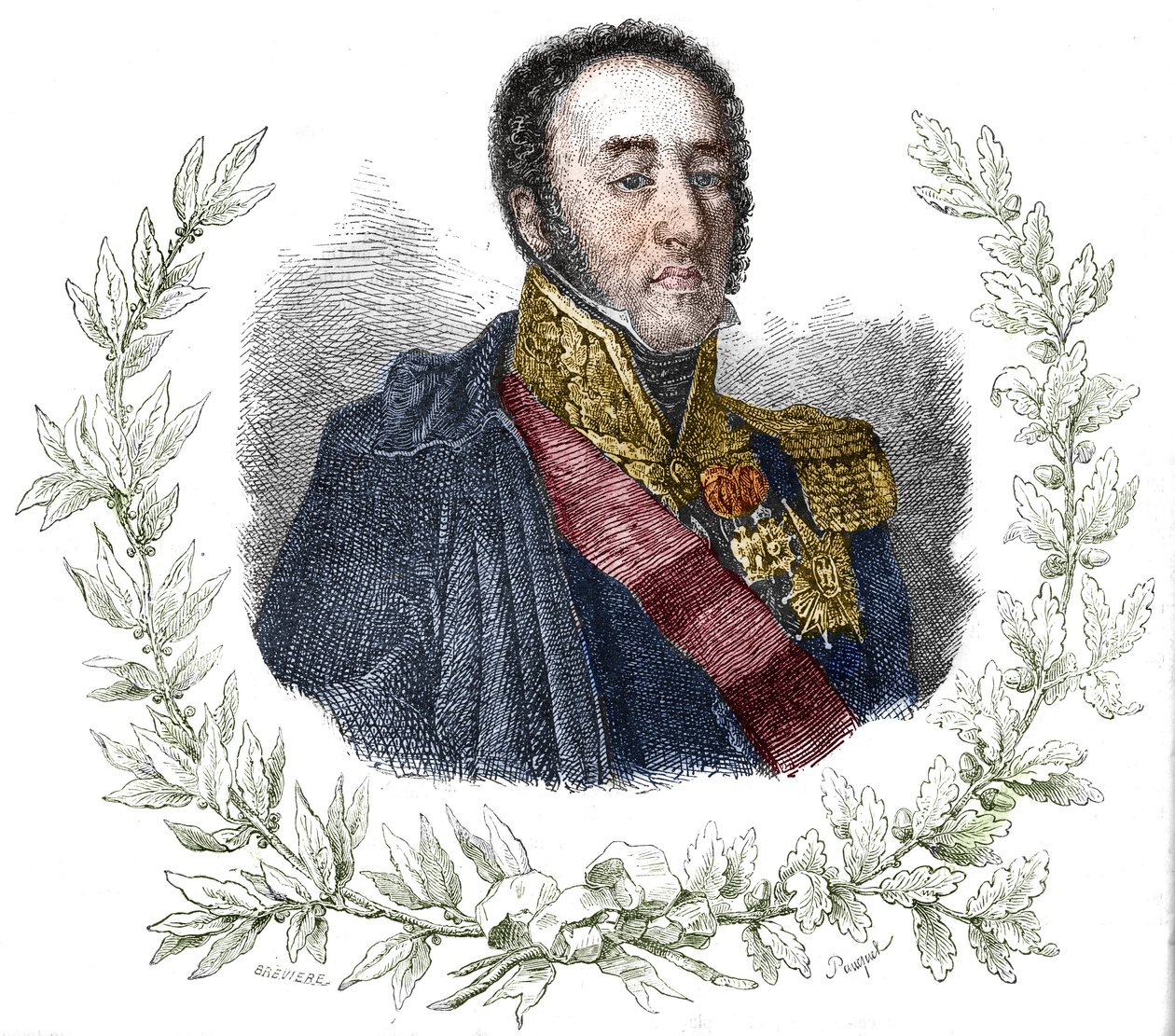 路易-加布里埃尔（Louis-Gabriel）-苏克特（1770-1826）的画像。 作者 未知艺术家