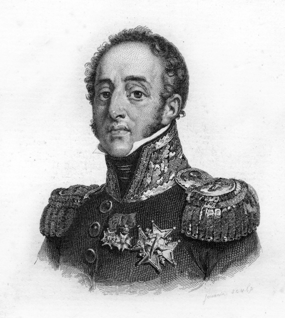 路易-加布里埃尔（Louis-Gabriel）-苏克特（1770-1826）的肖像，阿尔布费拉公爵，法国元帅，19世纪的雕刻品 作者 未知艺术家