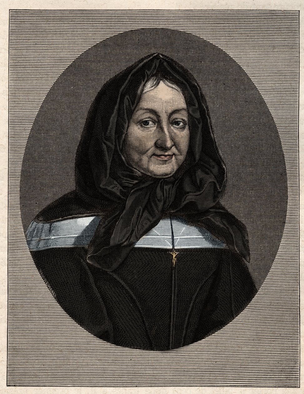 玛丽-德-鲁贝尔夫人的肖像，米拉米恩夫人（1629-96），圣家女会的创始人 作者 未知艺术家