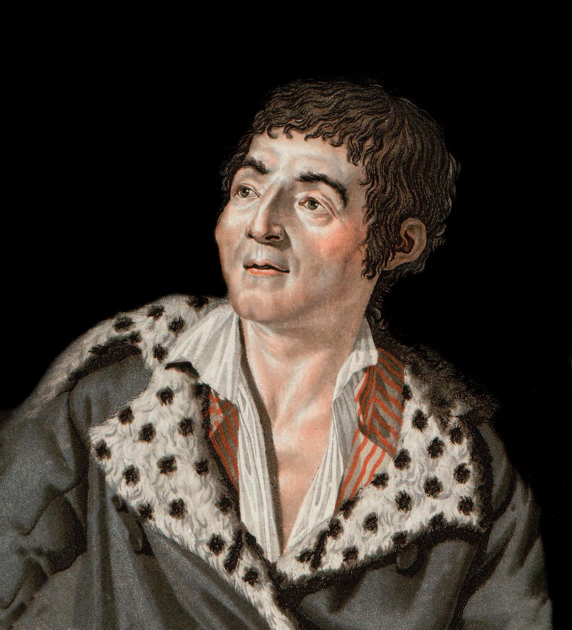 马拉的肖像（1743-1793）--让-保罗（Jean Paul）-马拉（1743-1793）政治家、法国记者的肖像--安吉利克-阿莱的雕刻作品 作者 未知艺术家