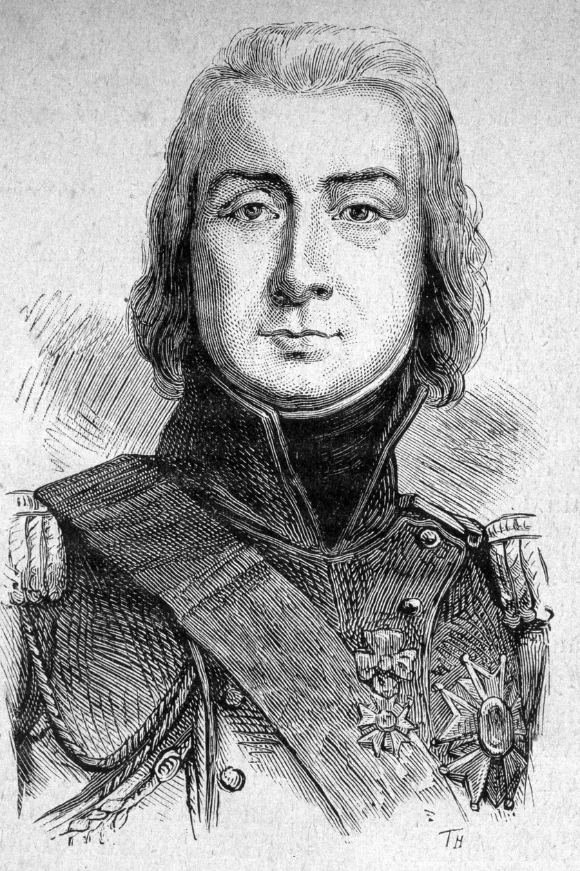 伊斯特拉公爵Marechal Bessieres（1768-1813）的肖像--载于 "当代人 "杂志，未注明日期，19世纪末。 作者 未知艺术家