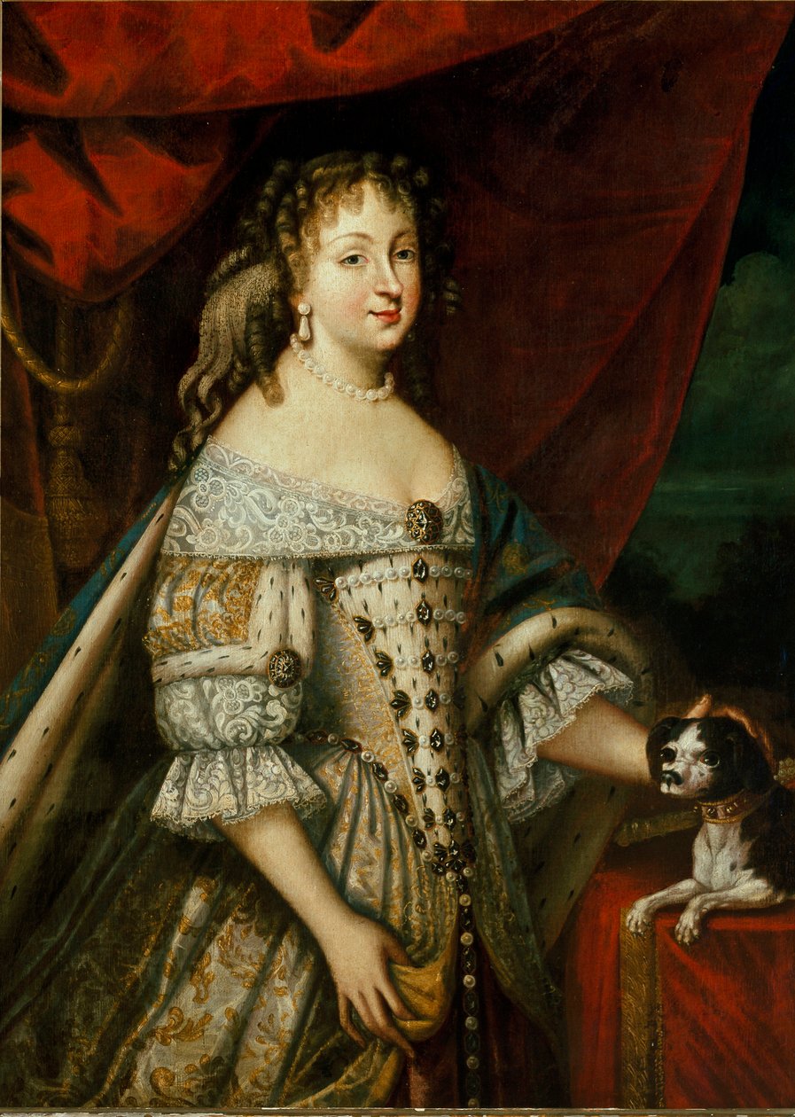 玛丽亚·乔瓦娜·巴蒂斯塔·迪·萨瓦·内穆尔 (Marie Jeanne Baptiste de Savoie-Nemours) (Savoie Nemours) (1644-1724) 的肖像，卡洛·伊曼纽尔二世 (1634-1675) 的妻子 (Charles Emmanuel of Savoie-Nemours) 匿名绘画。 17 世纪都灵，王宫 - 肖像 作者 未知艺术家