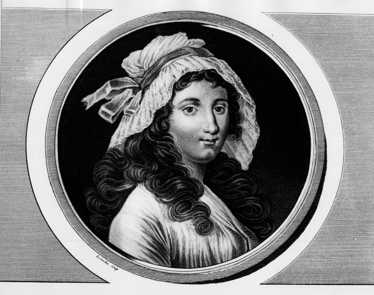 玛丽·安妮·夏洛特·科戴 (1768-1793) 的肖像。 版画《法国大革命历史绘画全集，三卷》。””1804 年。 作者 未知艺术家