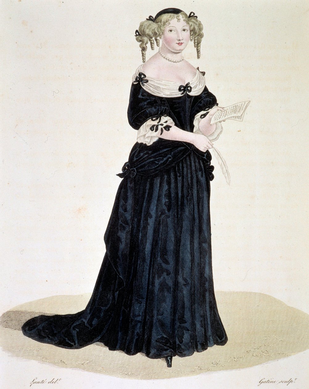 Marie de Rabutin-Chantal (Rabutin Chantal) 的肖像，Marquise de Sevigne dit Madame de Sevigne (1626-1696)，文学女性。 雕刻私人收藏 作者 未知艺术家