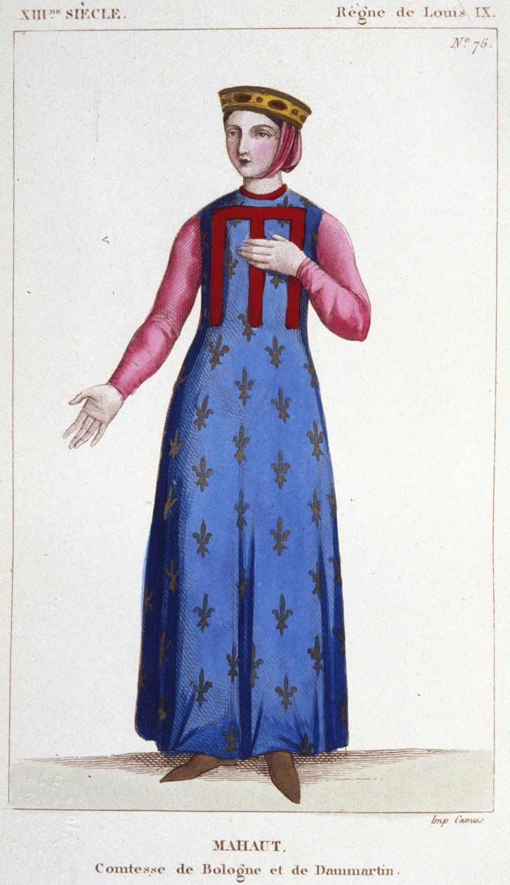 Mathilde de Dammartin (ca. 1202-1259) 或 Mahaut、Comtesse de Boulogne et de Dammartin (Mathilde II) 和 d