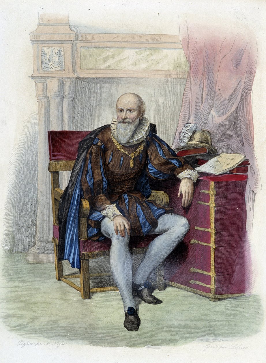 法国政治家苏利公爵马克西米利安（1560-1641）的肖像--载于 "Le Plutarque francais "编辑。梅内谢，巴黎 作者 未知艺术家