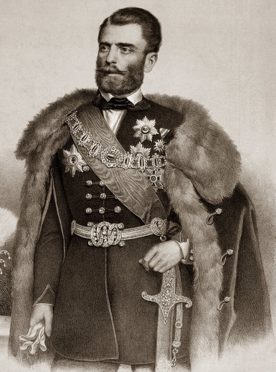 米歇尔三世-奥布雷诺维奇1823-1868年的肖像--塞尔维亚亲王米哈伊洛-奥布雷诺维奇三世的肖像 作者 未知艺术家
