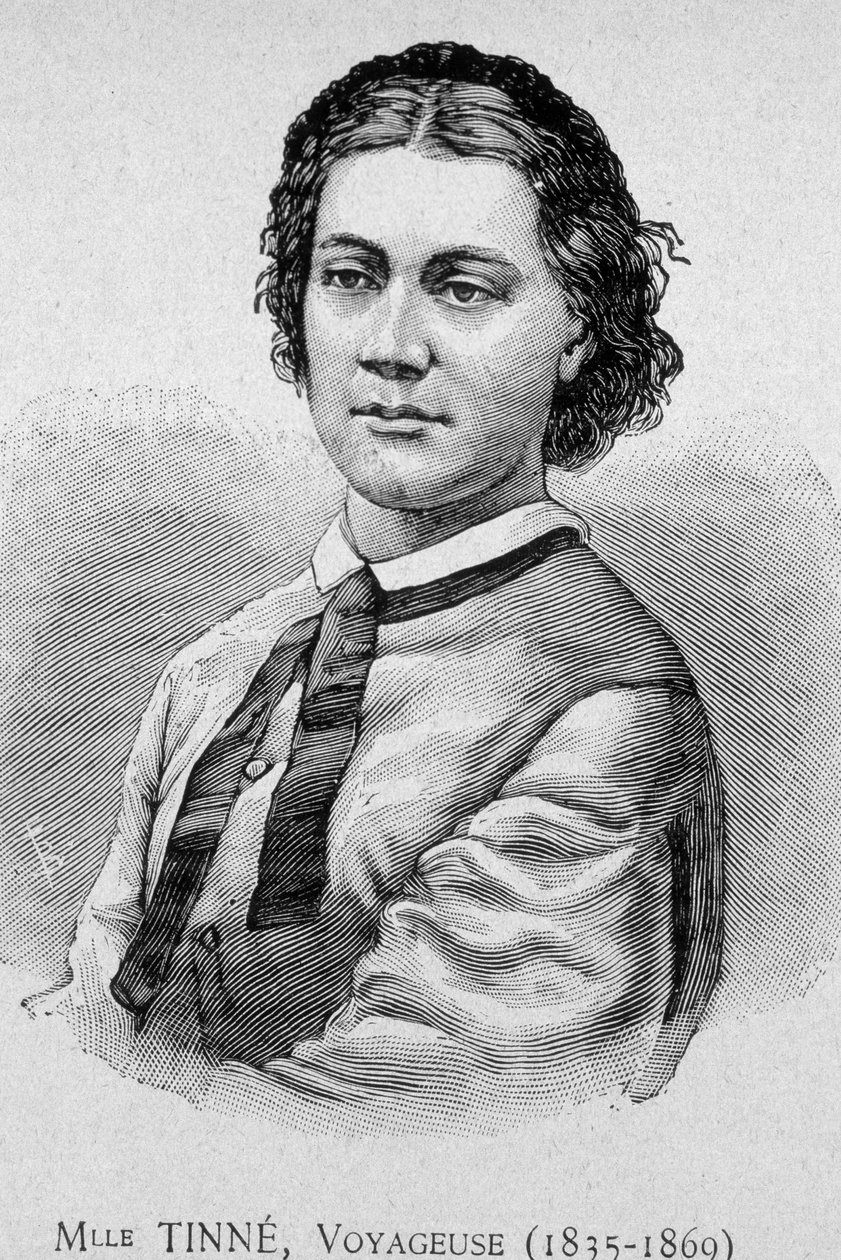 旅行者Tinné小姐的肖像(1835 - 1869) - grav.19世纪 作者 未知艺术家