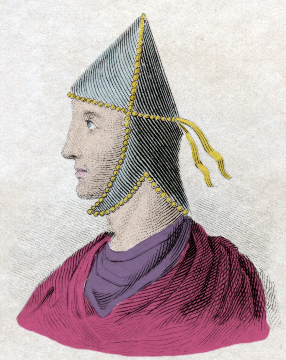 Mithridate VI Eupator 的肖像被称为伟大的 (v.132-63 BC)，桥梁之王。 (Mitridate, re di Ponto) 19 世纪的雕刻。 作者 未知艺术家
