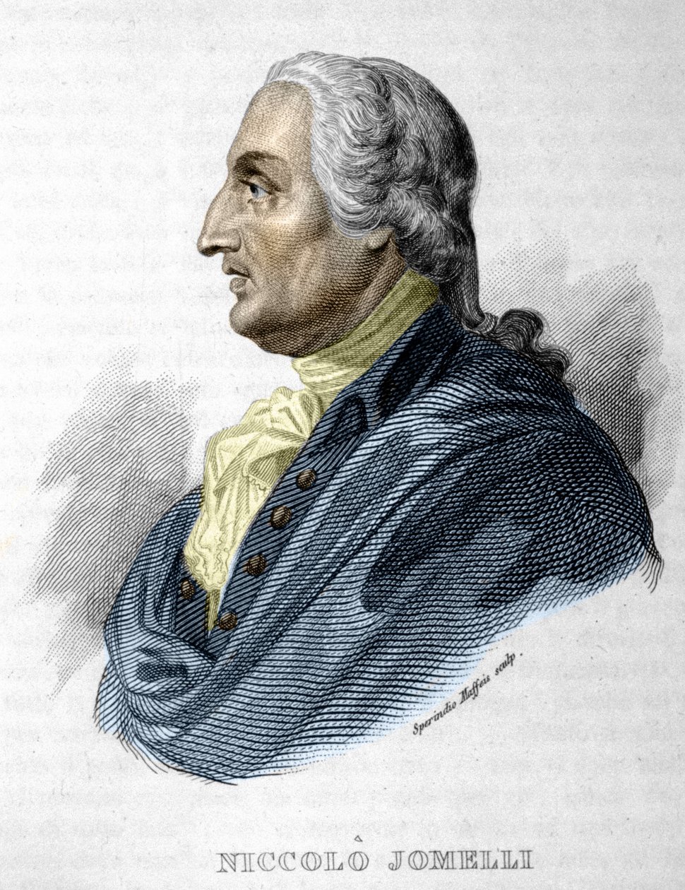 Niccolo JOMDELLI的肖像 意大利作曲家 1714年9月10日（阿弗尔萨）-1774年8月25日（那不勒斯） 雕刻 19世纪 作者 未知艺术家