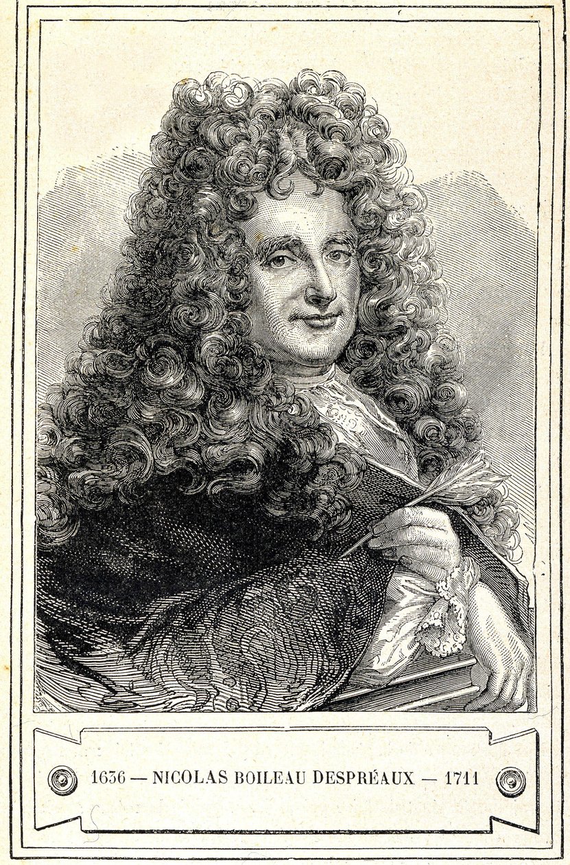 尼古拉-博伊莱奥-德斯普罗（Boileau-Despreaux）（1636 - 1711）的肖像，19世纪的雕刻品 作者 未知艺术家