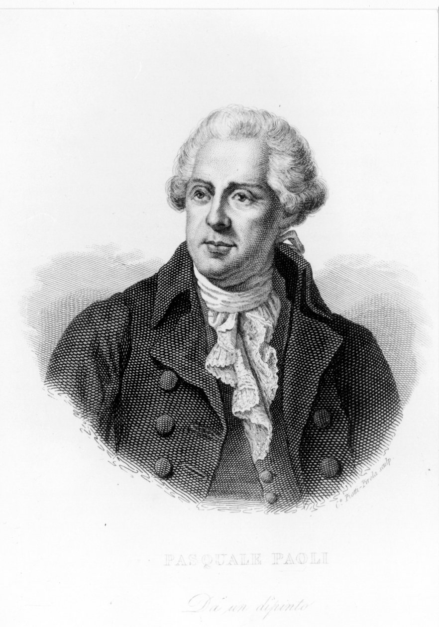 Pasquale 或 Pascal Paoli (1725 - 1807) 的肖像，Patriote Corsica。 作者 未知艺术家