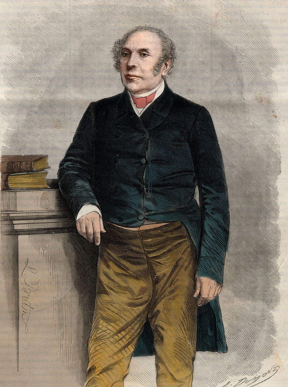 法国律师和政治家皮埃尔-安托万（Pierre-Antoine）-贝里耶（1790-1868）（小贝里耶）的画像。在 "杰出的宇宙 "中的雕刻品 作者 未知艺术家