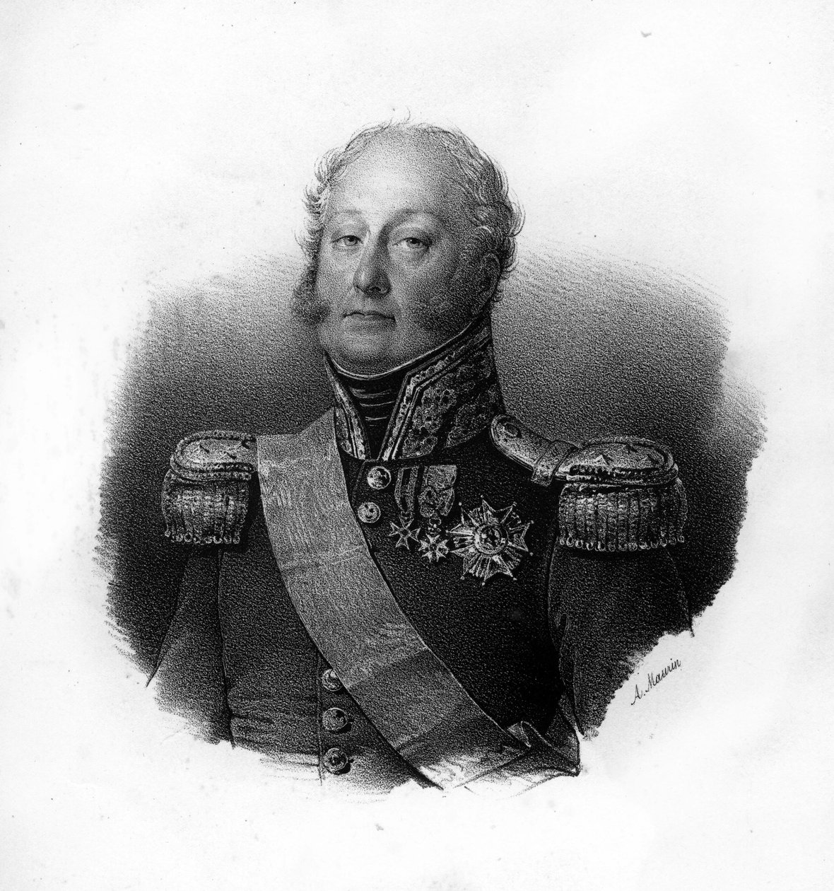 皮埃尔-克劳德，帕约特伯爵（1772-1844），法国将军的肖像，19世纪的雕刻品 作者 未知艺术家