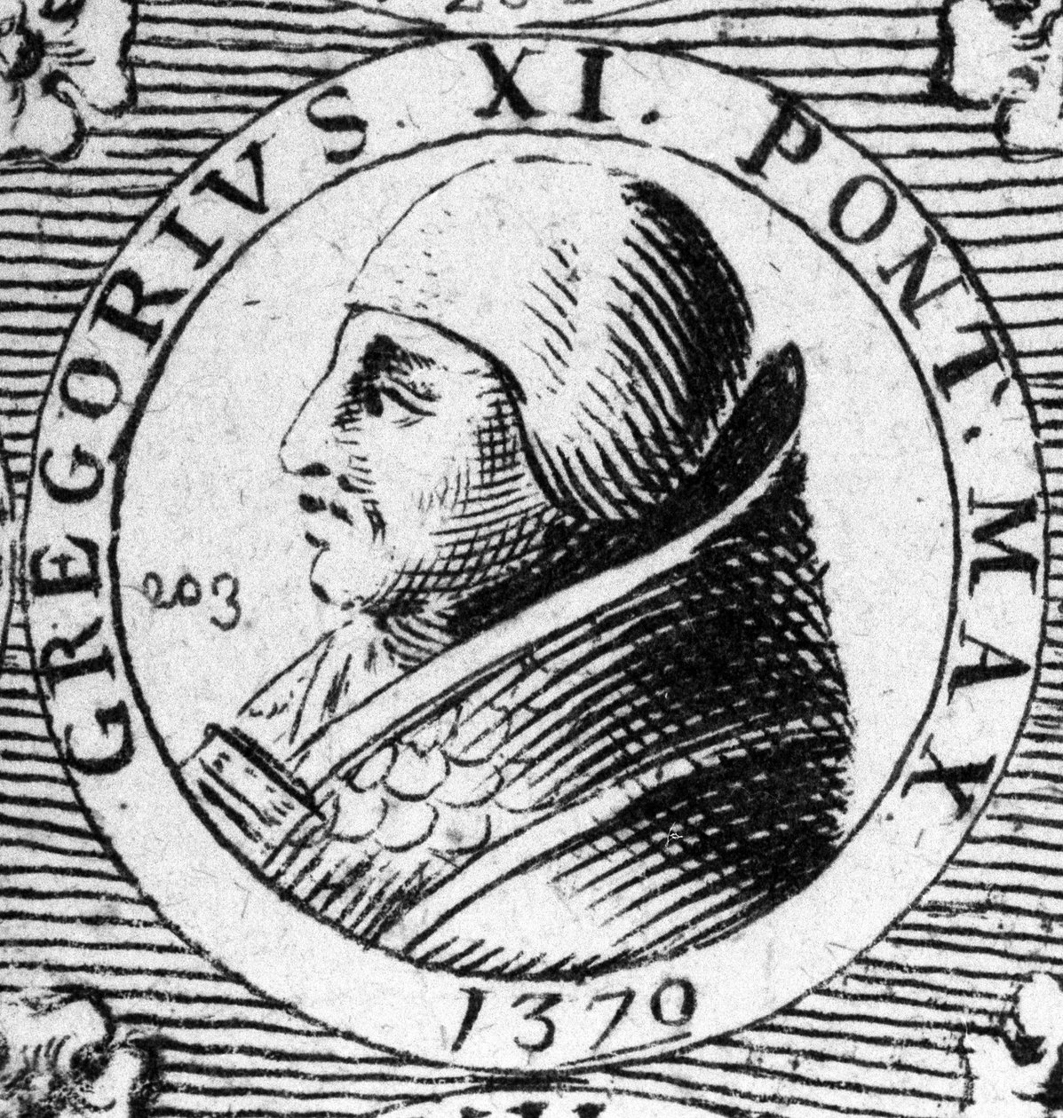 Portrait of Pope Gregoire XI elected in 1370 and died in 1378. 作者 未知艺术家