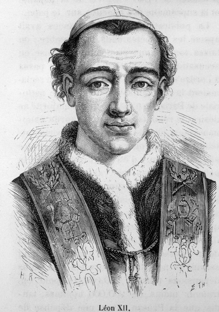教皇莱昂（Leone）十二世（Annibale della Genga Sermattei）（1823至1829年的教皇）的肖像。 作者 未知艺术家