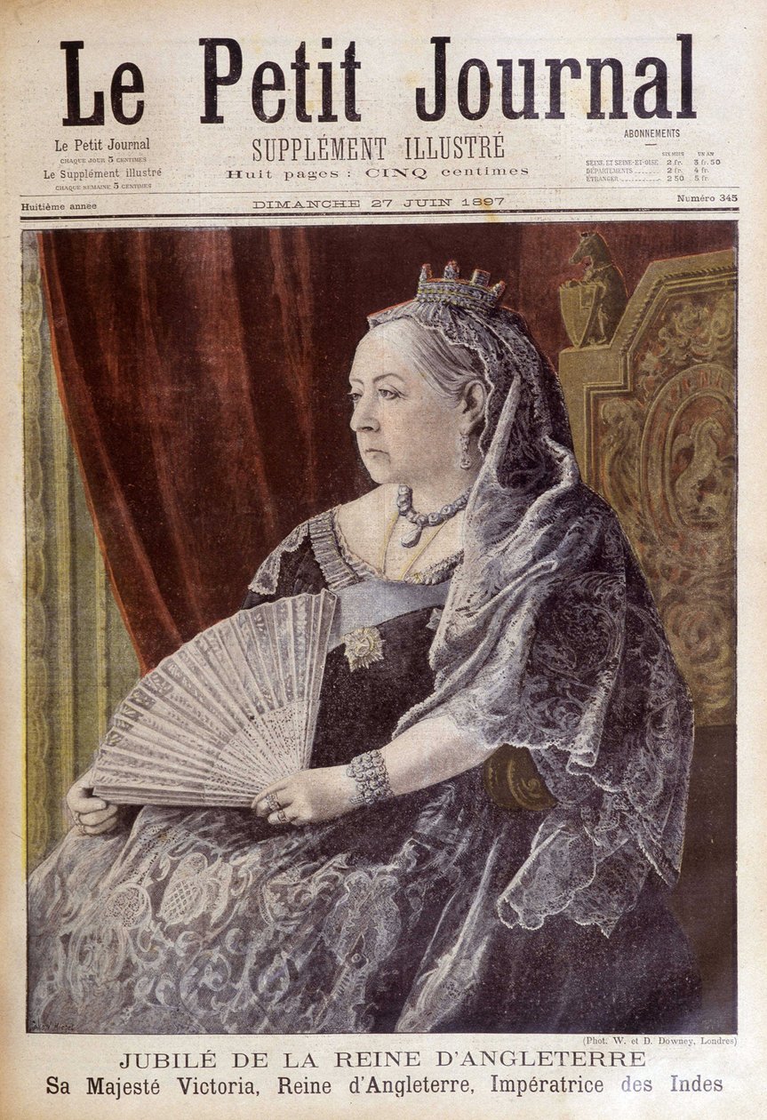 维多利亚女王五十周年之际的肖像 - 1897 年 6 月 27 日的“Le Petite Journal” 作者 未知艺术家