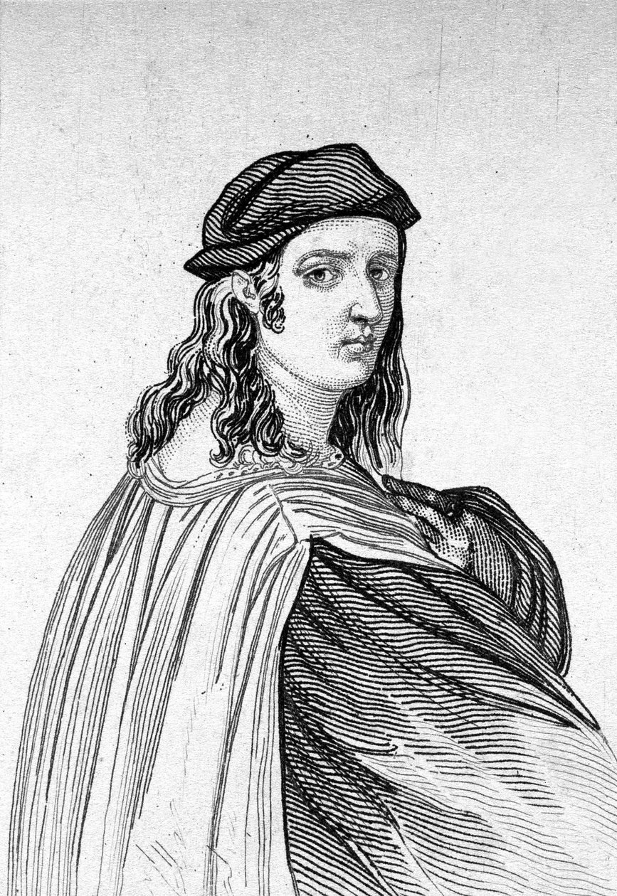 拉斐尔（Raffaello Sanzio 1483 - 1520）的画像，意大利画家。 作者 未知艺术家