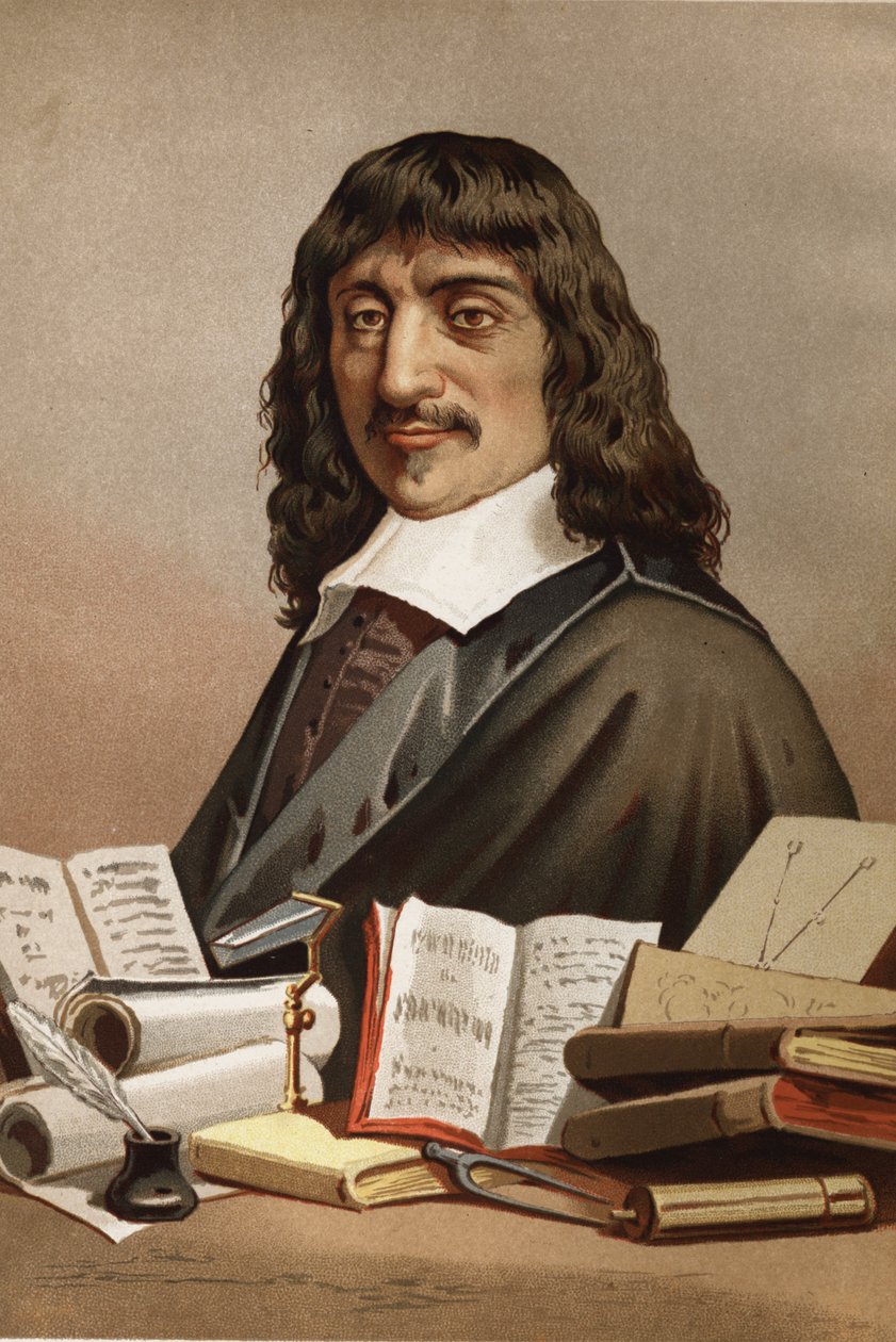 勒内-笛卡尔的画像。1596-1650年。摘自Louis Figuier的La Ciencia y sus Hombres。巴塞罗那1881年 作者 未知艺术家