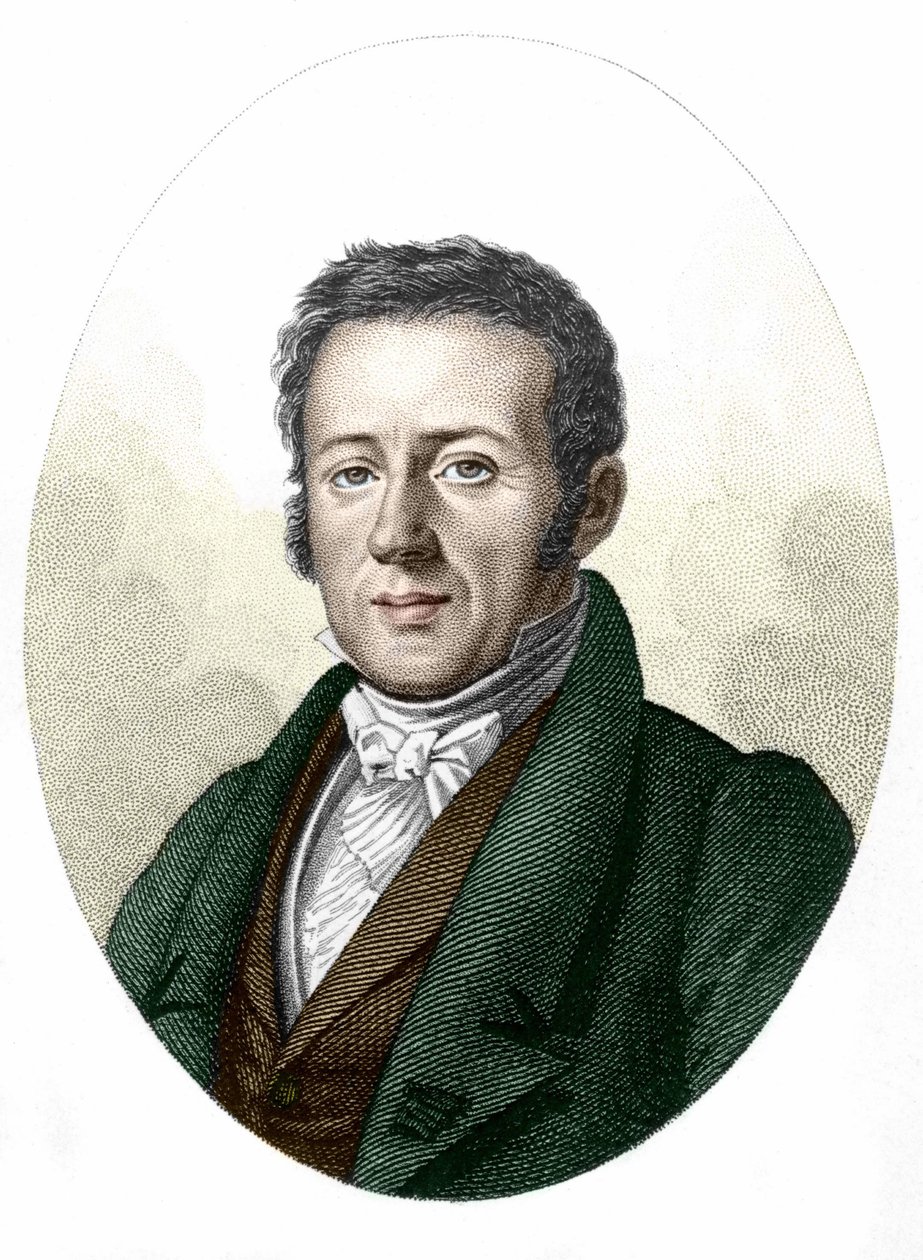 René Primrose Lesson（1794-1849）的画像，自然学家和生物学家。 作者 未知艺术家