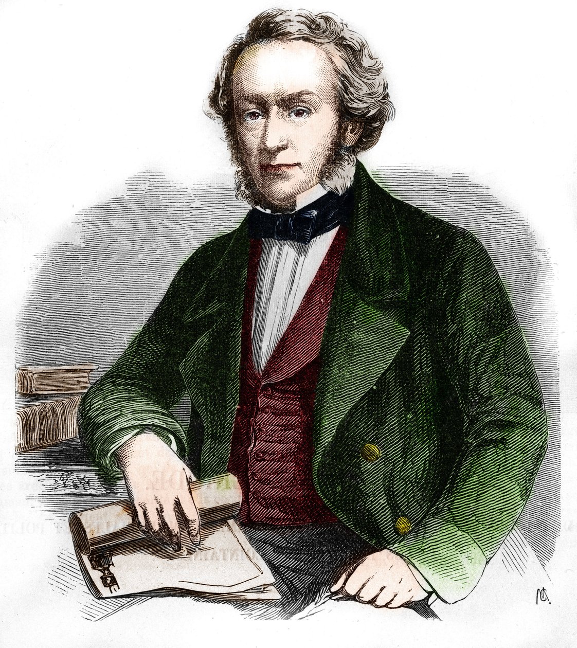 理查德-科布登的画像。英国经济学家和政治家（1804 - 1865）。1866年的雕版画。 作者 未知艺术家