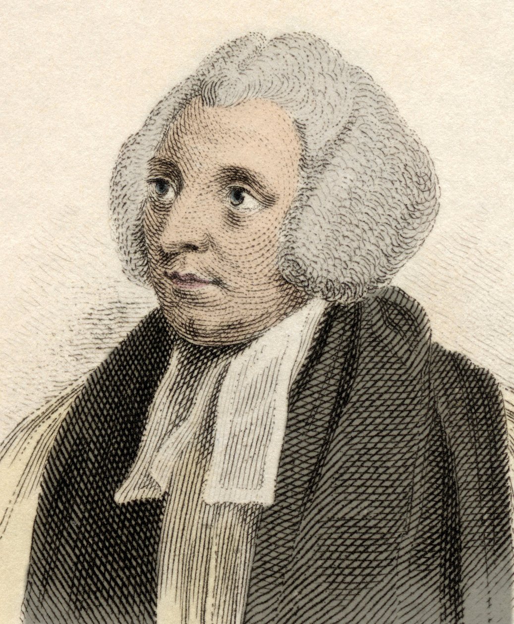 Robert Lowth (1710-1787) 的肖像，英国诗人、语言学家和牛津大学诗歌教授。 19 世纪的雕刻。 作者 未知艺术家
