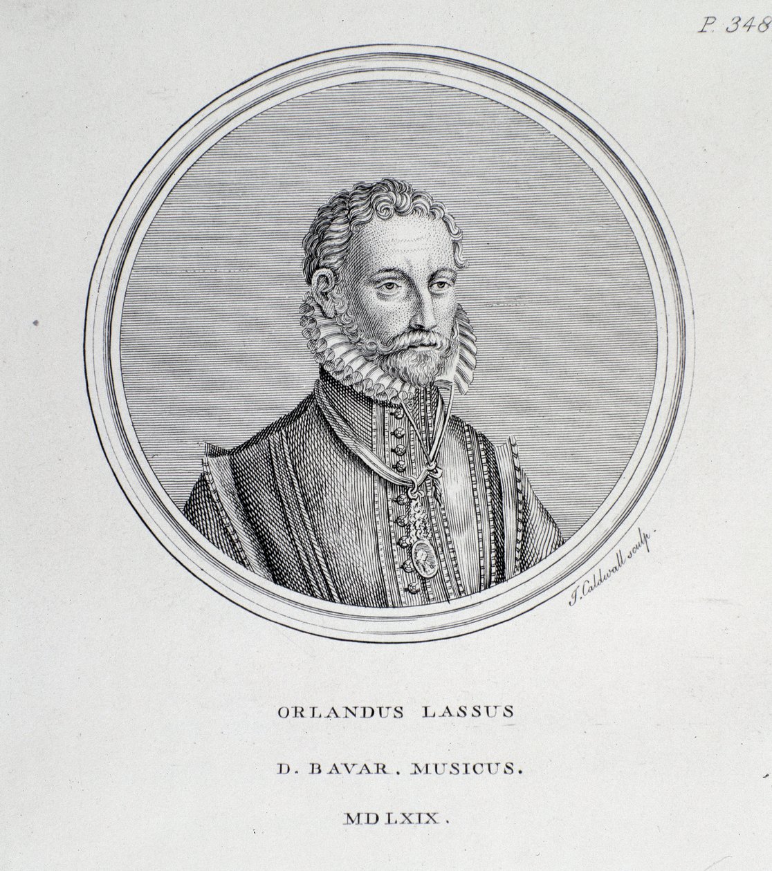 Roland de Lassus (Orlando di Lasso) 的肖像（雕刻 作者 未知艺术家