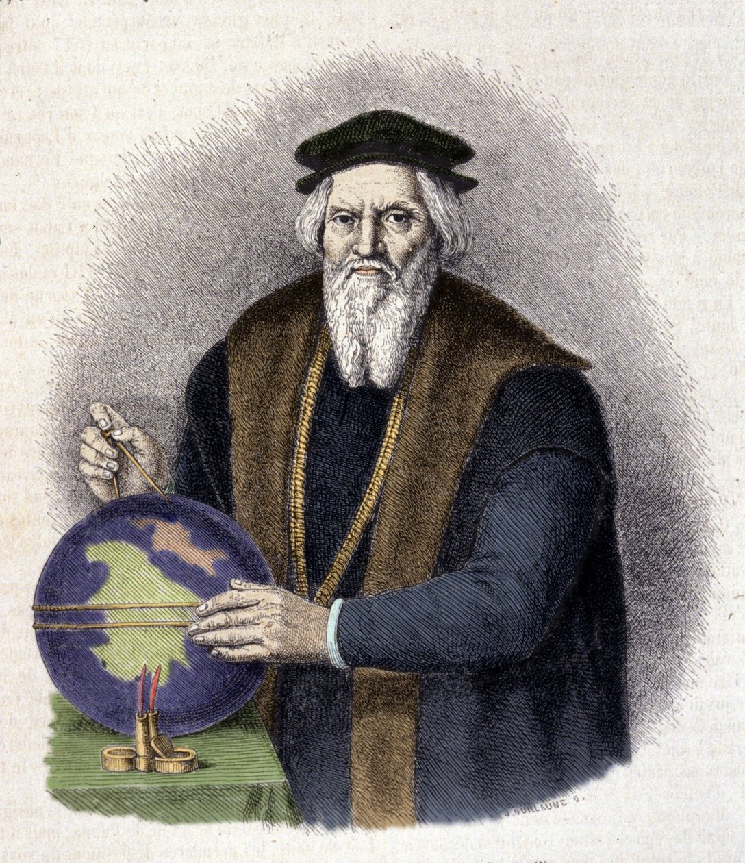 意大利航海家塞巴斯蒂安-卡博特（1476-1557）的画像。(Sebastiano Caboto)。 作者 未知艺术家