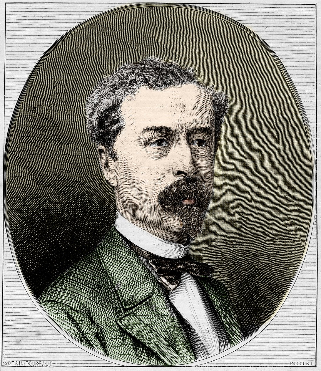 理查德-华莱士爵士（1818-1890）的肖像，英国慈善家和艺术品收藏家。1872年的雕版画。 作者 未知艺术家