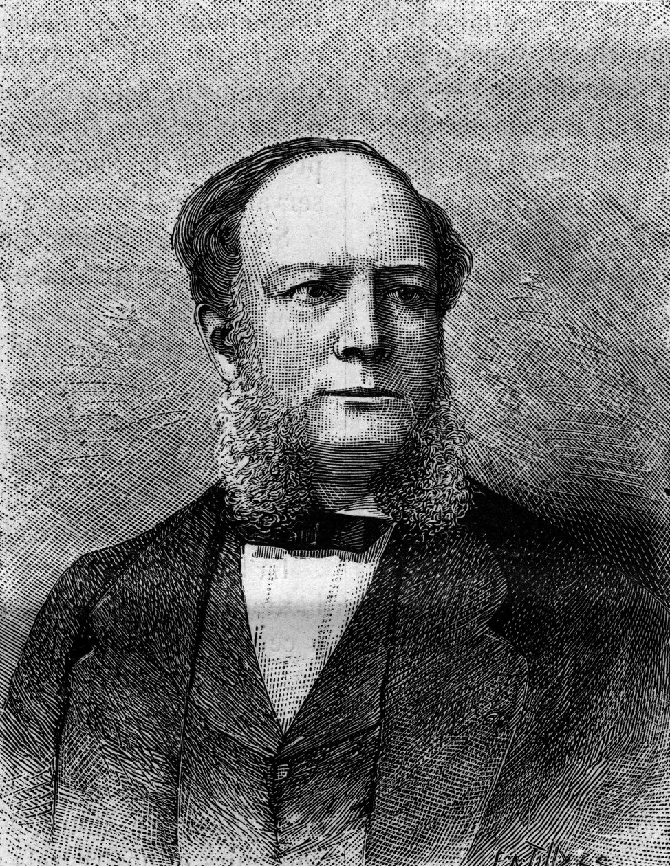 威廉-西门子（Carl Wilhelm）爵士（1823-1883）的肖像，英国工程师和发明家，钢铁制造工艺的创造者。雕刻在 "自然。科学及其在艺术和工业中的应用评论》。1884 作者 未知艺术家